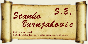 Stanko Burnjaković vizit kartica